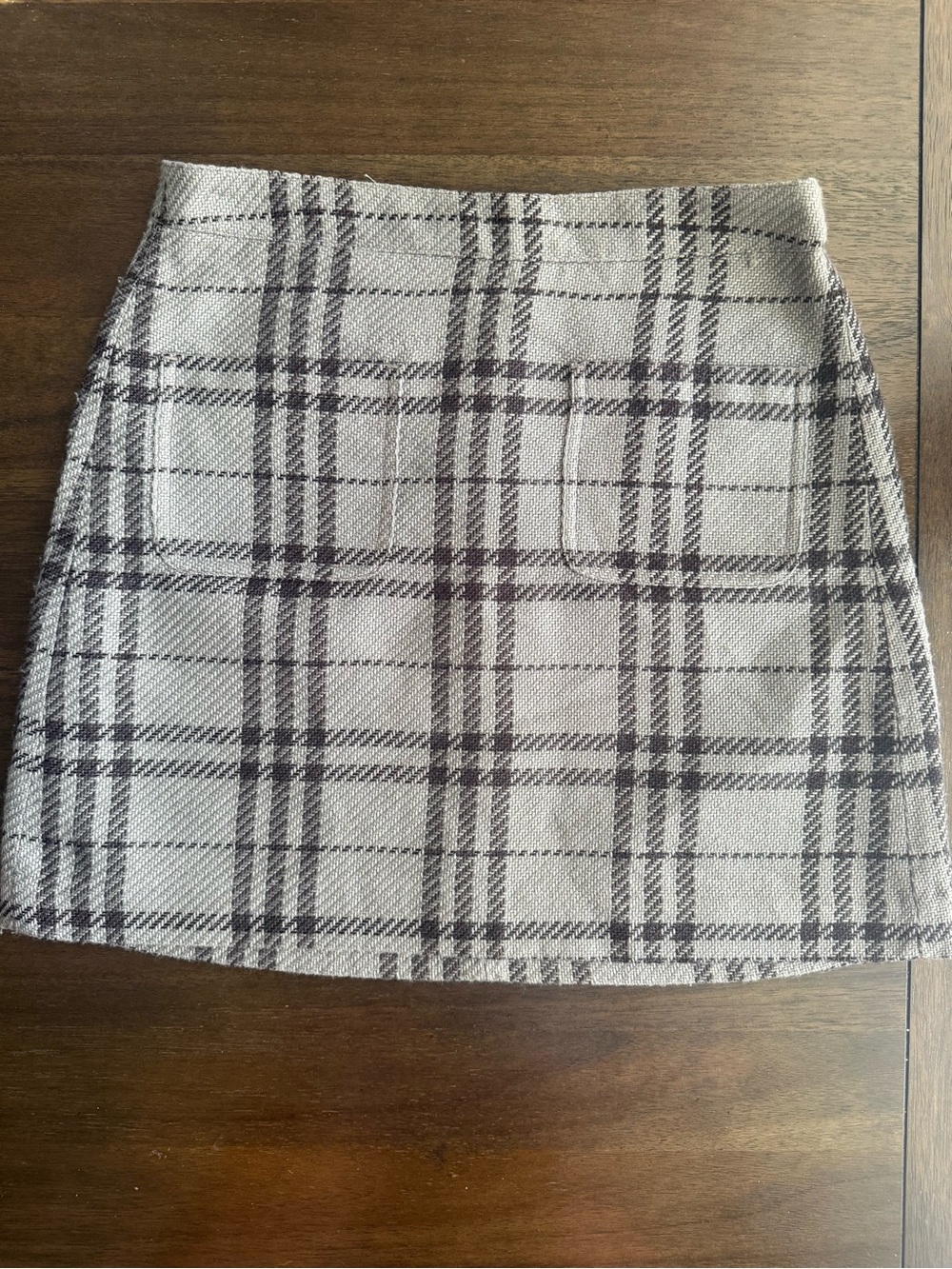 J.Crew Factory Plaid Mini Skirt Size 4 Gray Black Preppy Academia Holiday